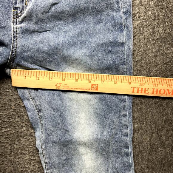 Dazy-Less Women’s Straight Leg Jeans M Light Wash Raw Hem Stretch Denim Pants - Picture 15 of 16